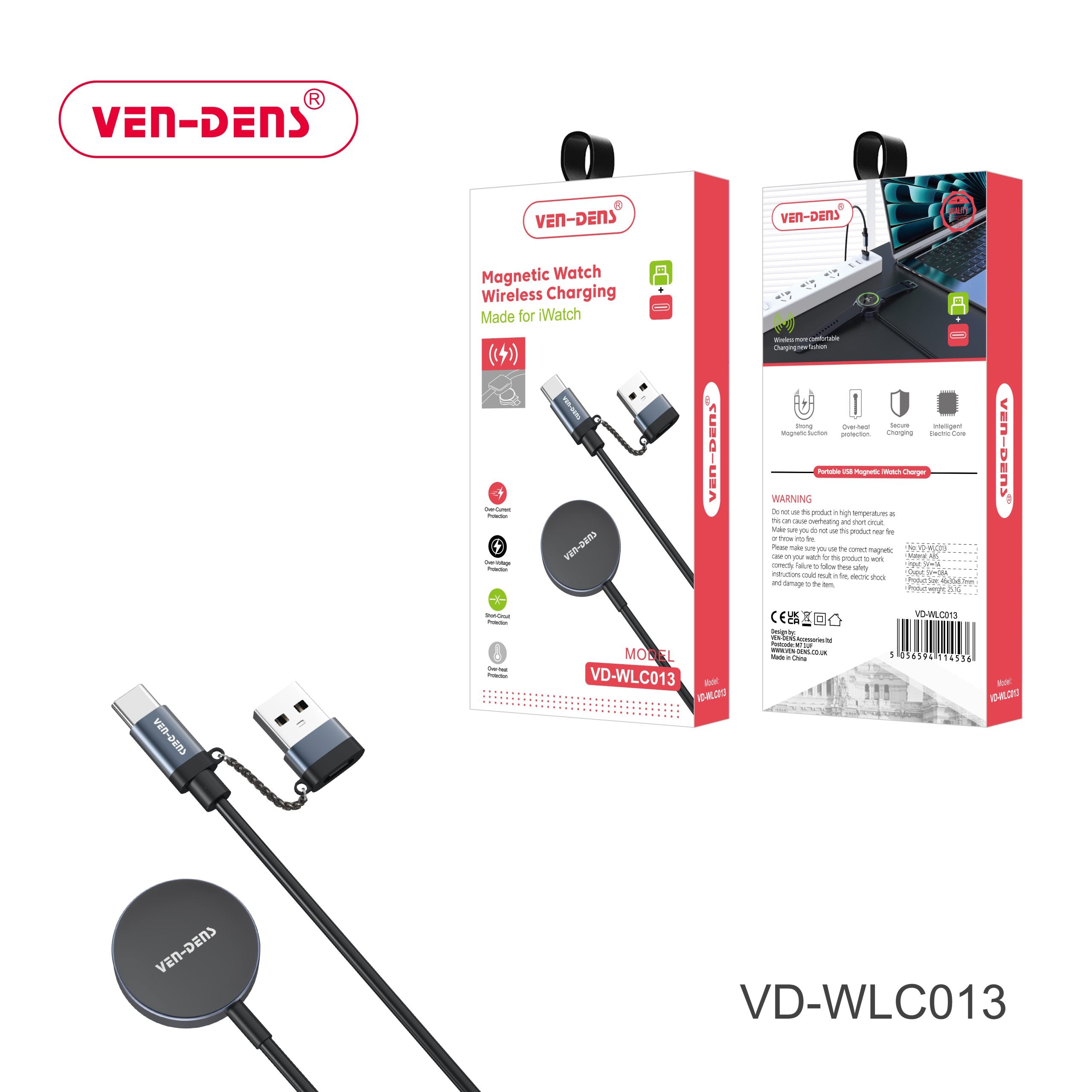 Ven-Dens VD-WLC013 Magnetic Watch Wireless Charger
